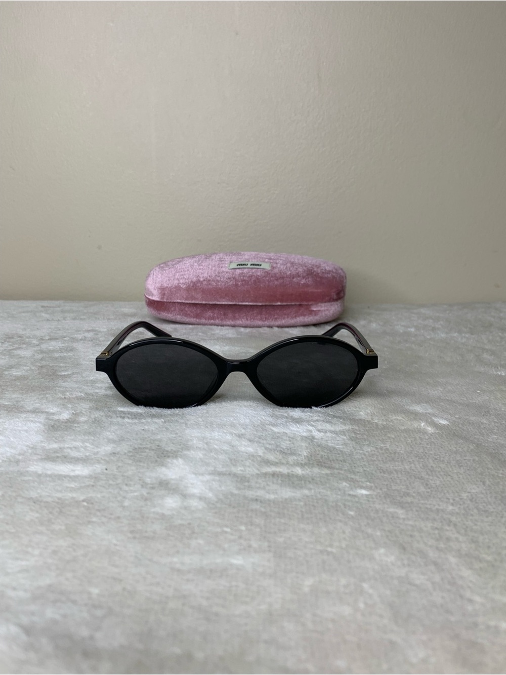 Mint Condition Miu Miu Mu Regard Sunglasses SMU 04Z Cork Black/Gray Lenses